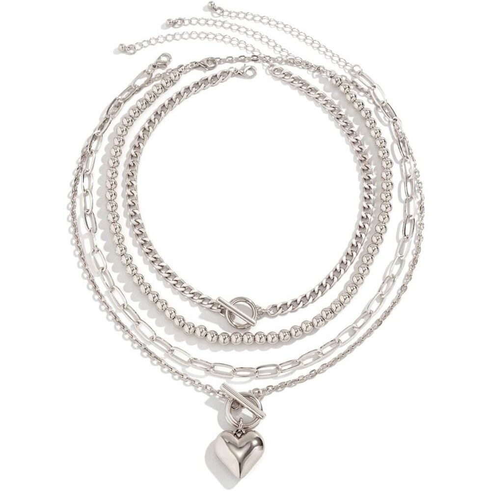 Elegant Silver Heart Pendant Necklace